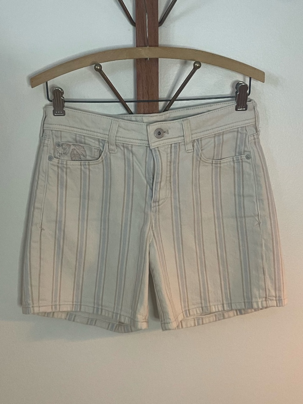 Pilcro and the Letterpress (Anthropologie) Striped Denim Shorts Size 26